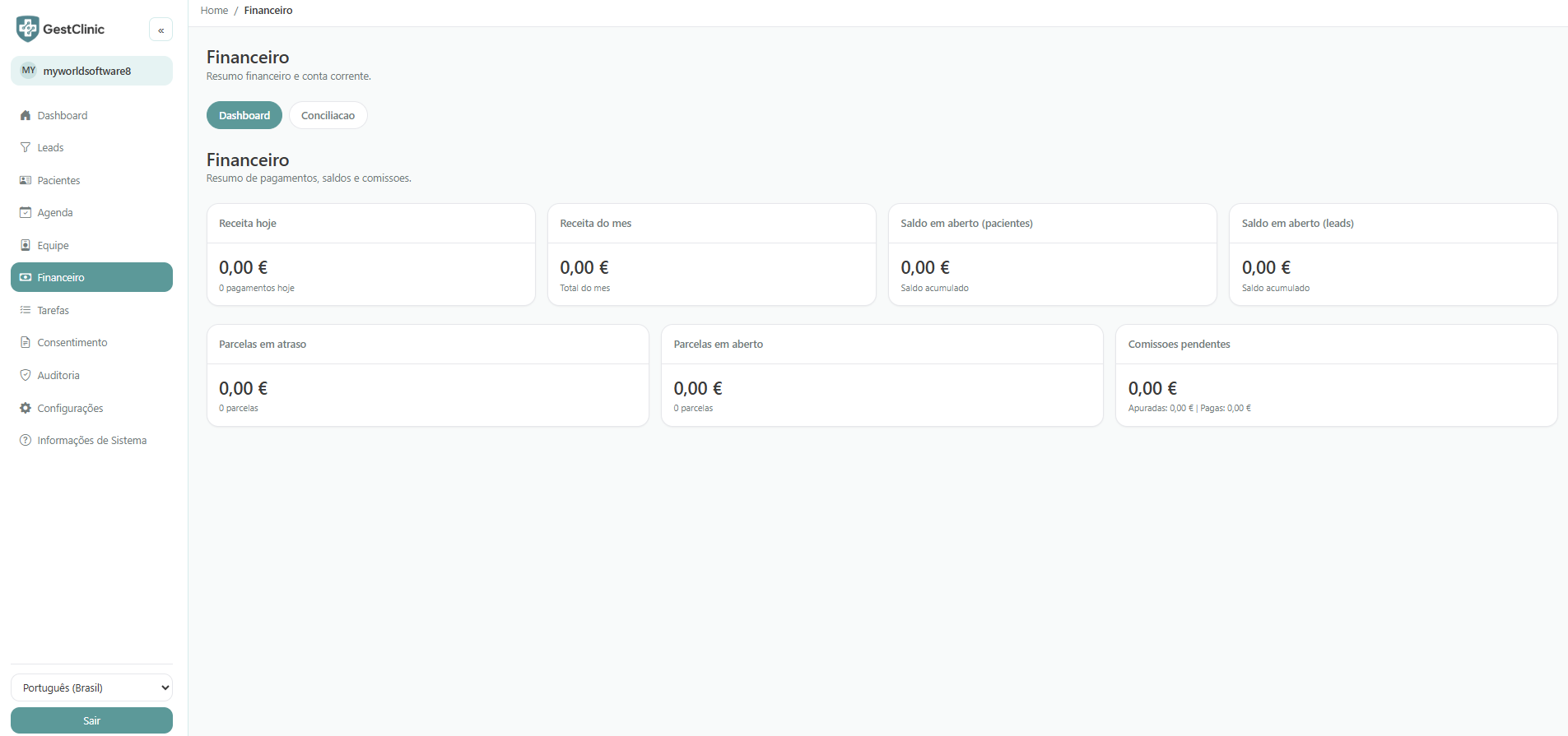 GestClinic financial screen